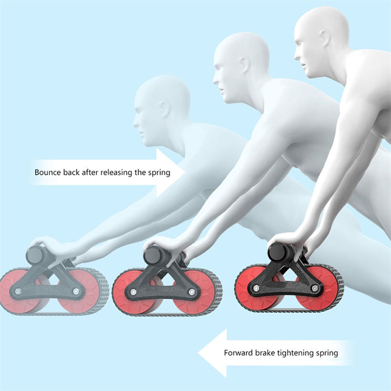 Double Wheel Abdominal Exerciser | Automatic Rebound | Core Trainer - FitZone