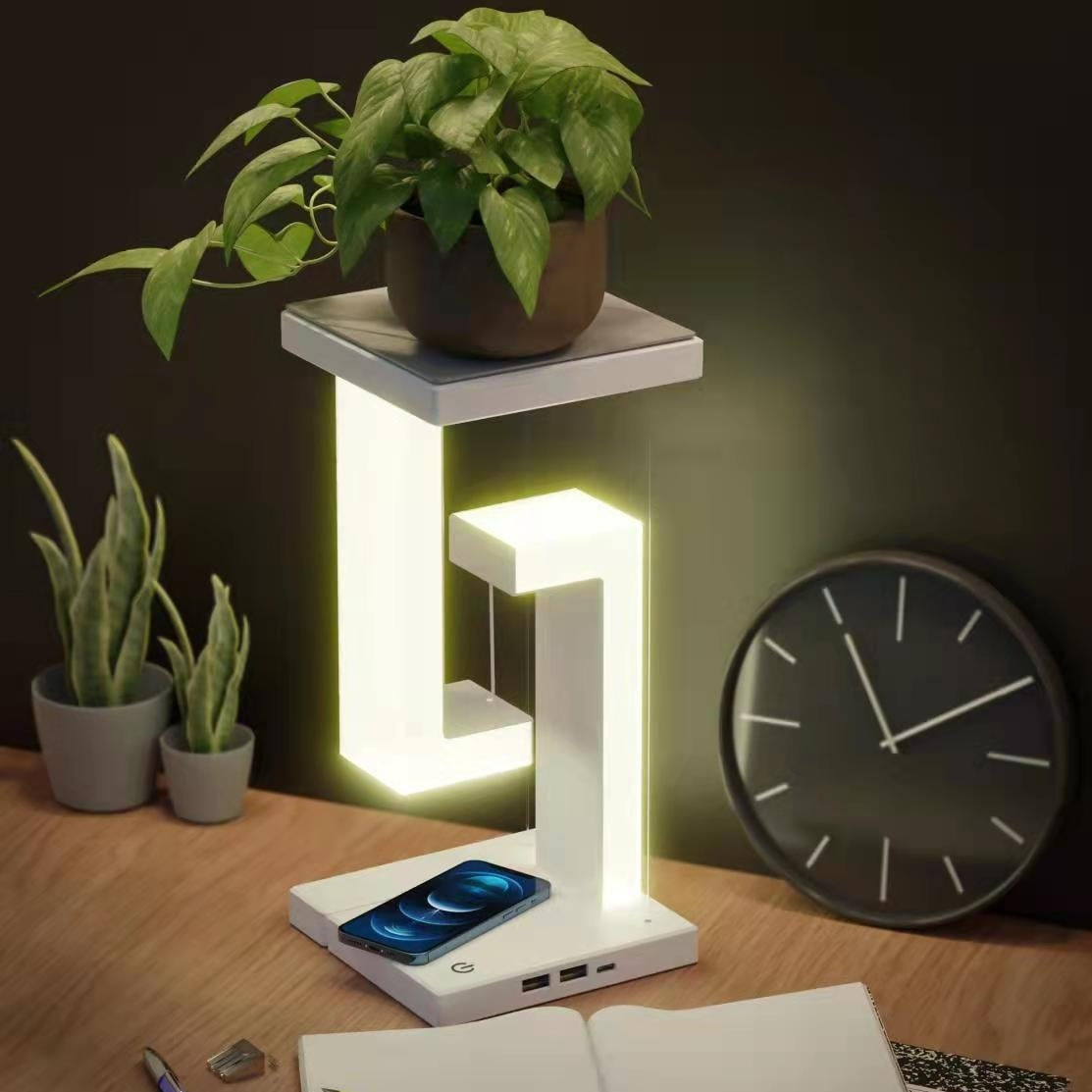 Creative Smartphone Wireless Charging Suspension Table Lamp - Balance Lamp Floating For Home Bedroom