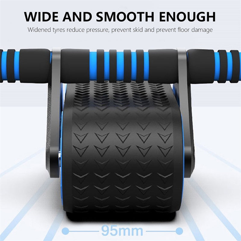 Double Wheel Abdominal Exerciser | Automatic Rebound | Core Trainer - FitZone