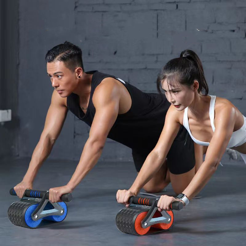 Double Wheel Abdominal Exerciser | Automatic Rebound | Core Trainer - FitZone
