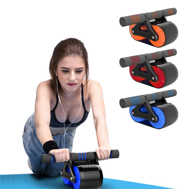 Double Wheel Abdominal Exerciser | Automatic Rebound | Core Trainer - FitZone