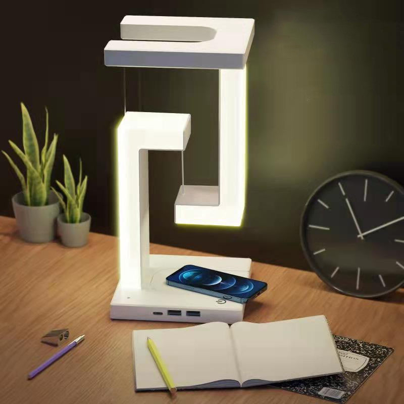 Creative Smartphone Wireless Charging Suspension Table Lamp - Balance Lamp Floating For Home Bedroom