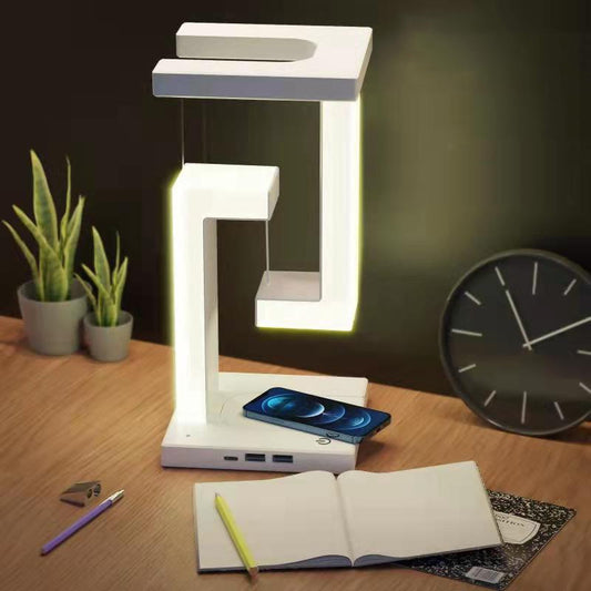 Creative Smartphone Wireless Charging Suspension Table Lamp - Balance Lamp Floating For Home Bedroom